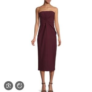 Cinq a sept McKenna purple front knot strapless dress 0 but tailored smaller